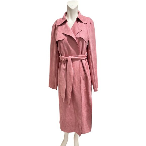 Few Moda New York Faux Suede Trench Coat NWOT - Picture 1 of 5
